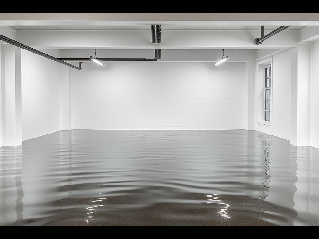 Garage inondé au rez-de-chaussée d'une maison